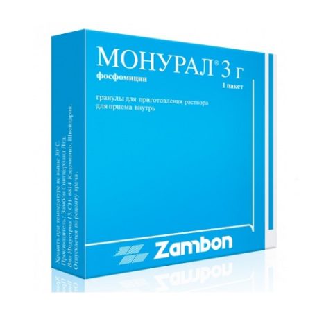 Монурал гранулы для приготовления р-ра для приёма внутрь 3 г №1