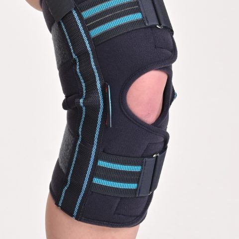 Наколенник ортопедический Reabilitimed, COMFORT K-1, с металлическими шарнирами для сильной фиксации, (Графитовый)